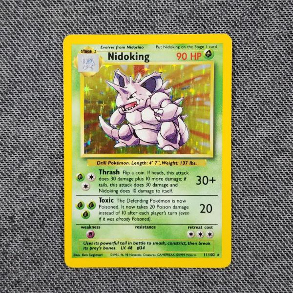 Nidoking 11/102 Holo Rare Vintage Base Set Pokemon Trading Card 