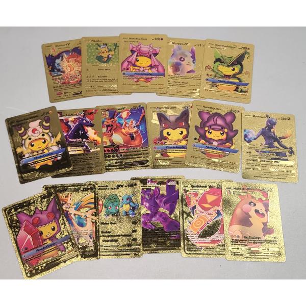 17 Assorted Pokémon Gold Foil Cards