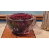 Image 4 : Crystal Art Glass Footed Fruit Bowl 9" by 8" by 5 1/2" Colorful & Heavy