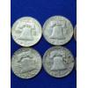 Image 7 : x10 Assorted Years 90% Silver Franklin Half Dollars FV: $5.00
