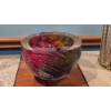 Image 3 : Crystal Art Glass Footed Fruit Bowl 9" by 8" by 5 1/2" Colorful & Heavy
