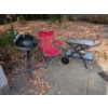 Image 1 : Foreman Grill, Red Chair, and Glass Top Cart