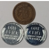 Image 2 : (3) United States One Cent Coins - 1864 Indian Head Cent & (2) 1943 Steel Lincoln Cents  - FV: $0.03