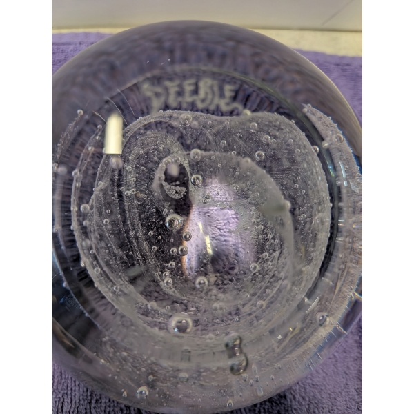 Fine Art Robert Deeble Hand Blown Glass Sphere High End Collectors Piece