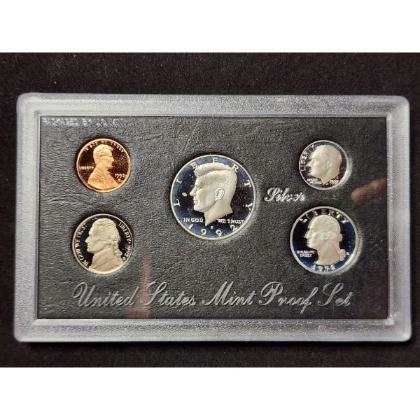 1992 United States Mint Silver Proof Set in Original Packaging $0.85 Face Value in 90% Silver Proofs