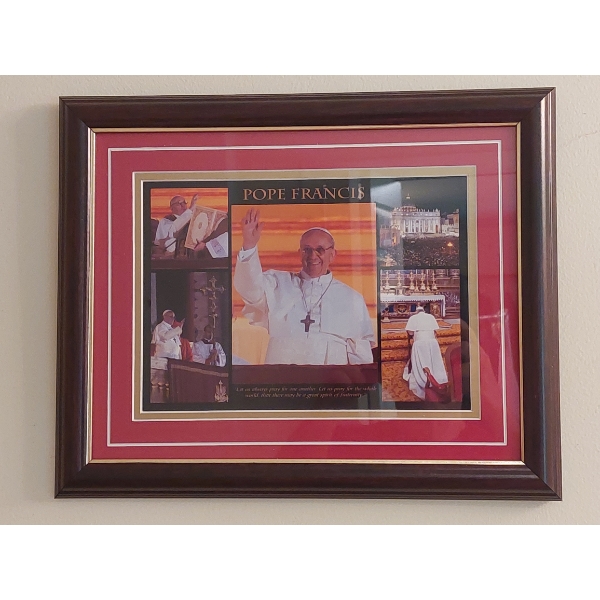 Framed Photo Of Pope Francis - As Shown 13" x 10"