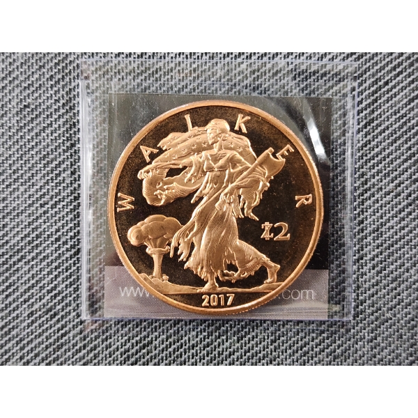 Zombucks 1 ADVP oz .999 Fine Copper Round - 2017 Walker	