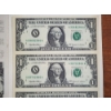 Image 4 : Uncut Sheet of 1999 United States $1 Federal Reserve Bureau of Engraving & Printing ~ $4 Face Value