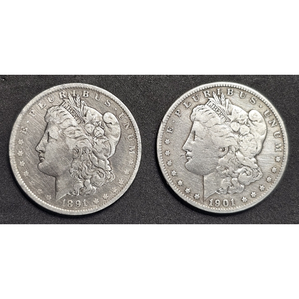 (2) Morgan Silver Dollars - 1891-O & 1901-O