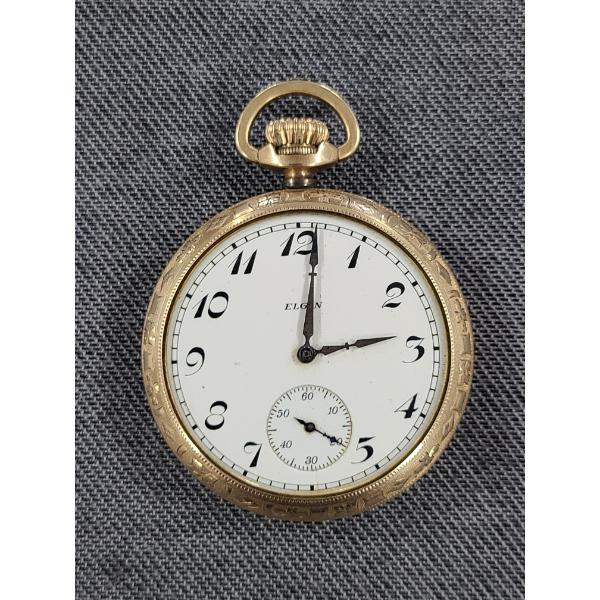 Elgin Gold Filled Pocket Watch - Weighing Over 87 Grams - Missing Glass 