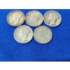 Image 4 : x4 U.S. 90% Silver Mercury Dimes and Canada 80% Silver Dime