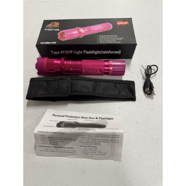 4.9 Million VOLT Rechargeable 7" Pink  Flashlight Taser - Brand New In The Box