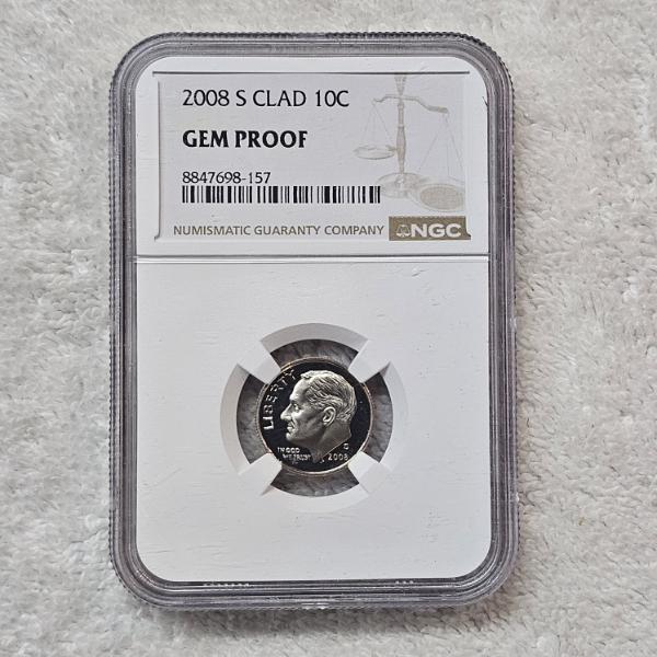 NGC Gem Proof 2008 S Clad 10C Roosevelt Dime
