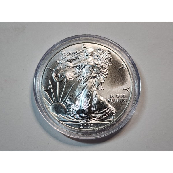 2013 Silver American Eagle - 1 oz .999 Fine Silver In Capsule 