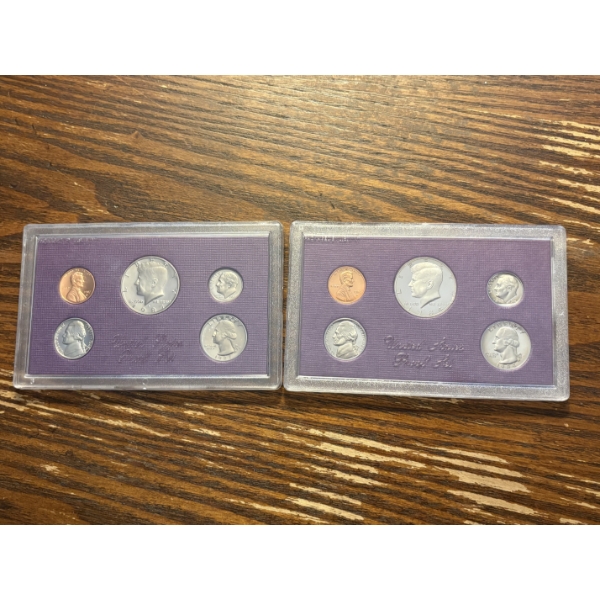 U.S. Proof Sets -  FV $4.55 -1984 - 1986 - 1987 (2) - 1985 - Kennedy Half Dollar - Quarter - Dime - 
