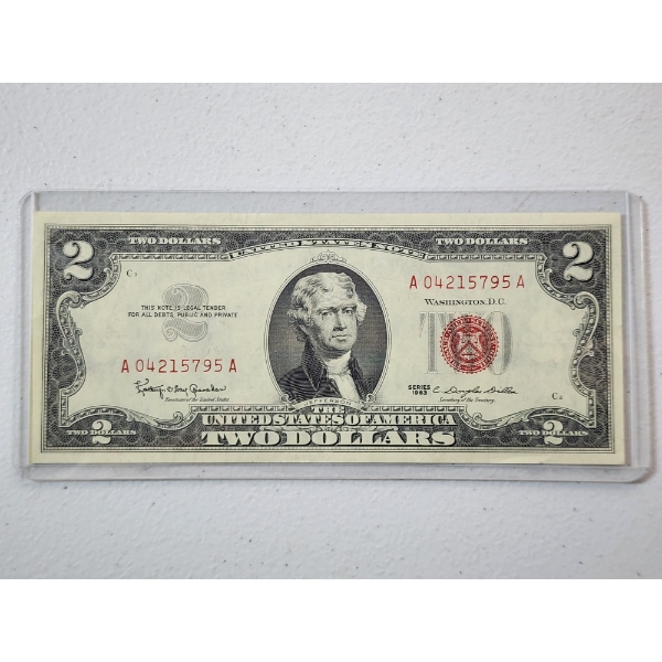 U.S. Series 1963 $2 Red Seal Banknote