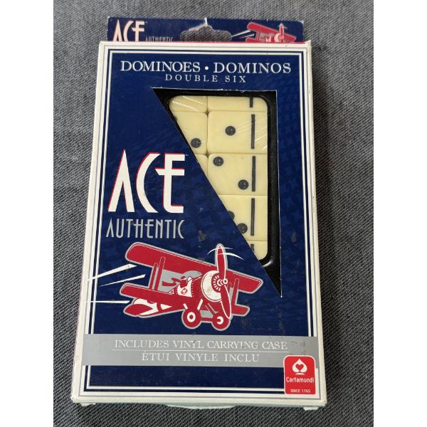 Ace Authentic Domino's Double Six Includes Vinyl Case - Brand New In Box 