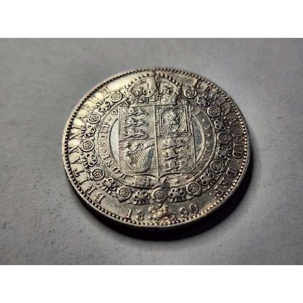 1890 Half Crown Victoria Sterling Silver Coin in Great Shape ~ 92.5% Silver ~ ASW: 0.421 Oz