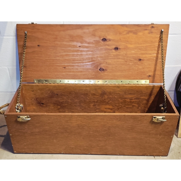 Wooden Foot Locker with Rope Handles 14"x13"x47"