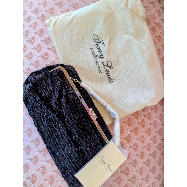 Brand New Terry Lewis Black Evening Clutch Bag W Dust Bag Storage