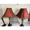 Image 1 : 2 Gorgeous Lamps with Beaded Ends - both in working condition! - Portable Desk Lamp