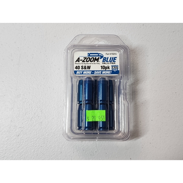 10-Pack of A-Zoom 40 S&W Precision Training Snap Cap Rounds For Dry Firing 