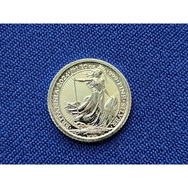 2024 1/10th Ounce .999 Fine Silver Britannia Round - The Royal Mint 