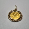 Image 2 : 1993 China 5 Yuan 1/20th oz .999 Fine Gold Panda in 10K Bezel Pendant - Total Weight 2.5g