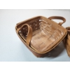 Image 4 : (2) Square Longaberger Baskets with Leather Handles and Plastic Liners - Excellent Condition! 