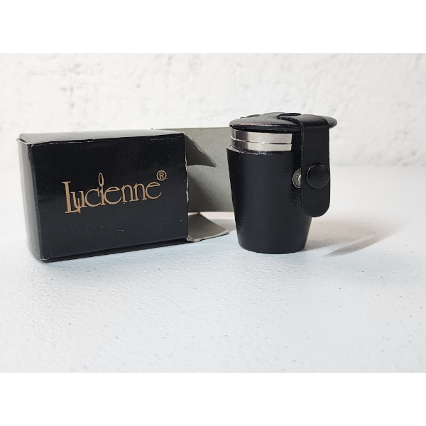Vintage Lucienne Travel Shot Glass with Leather Case