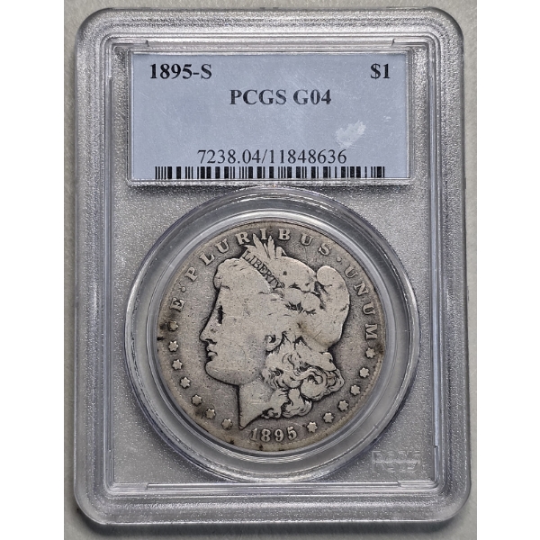 PCGS G04 1895-S Morgan Silver Dollar - RARE, LOW MINTAGE OF 400,000!