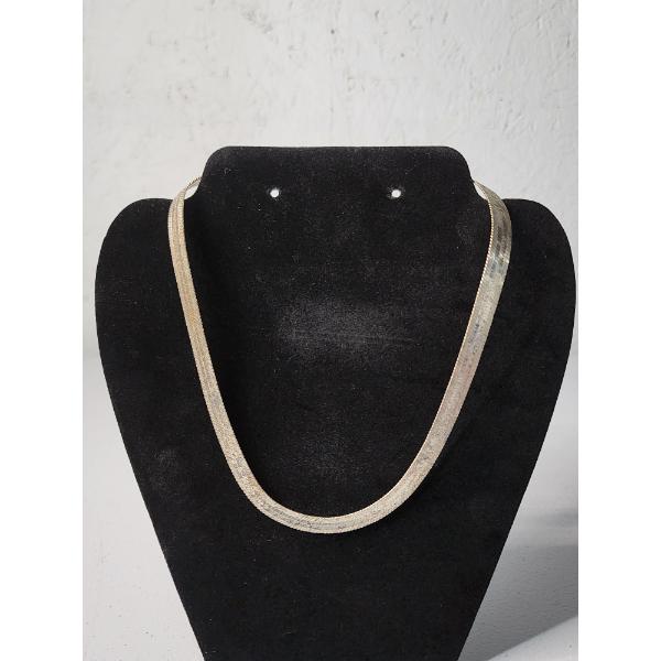 Sterling Silver Herringbone 18" Necklace - Total Weight: 31.4g