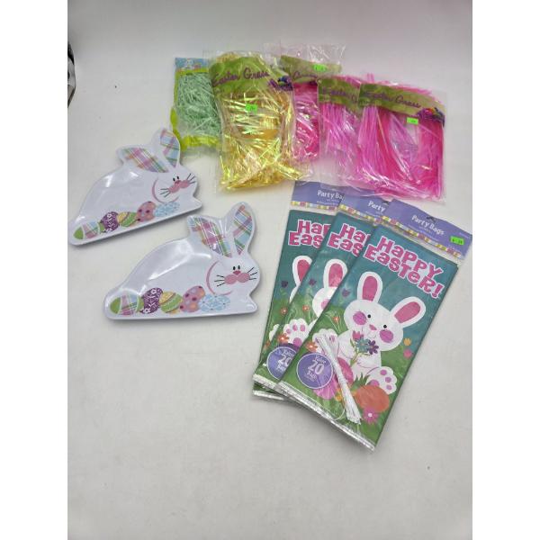 All New Easter Group- Including Two 8''x6.5'' Bunny Trays, Three Packs Of 20 Party Bags, & Five 1.75