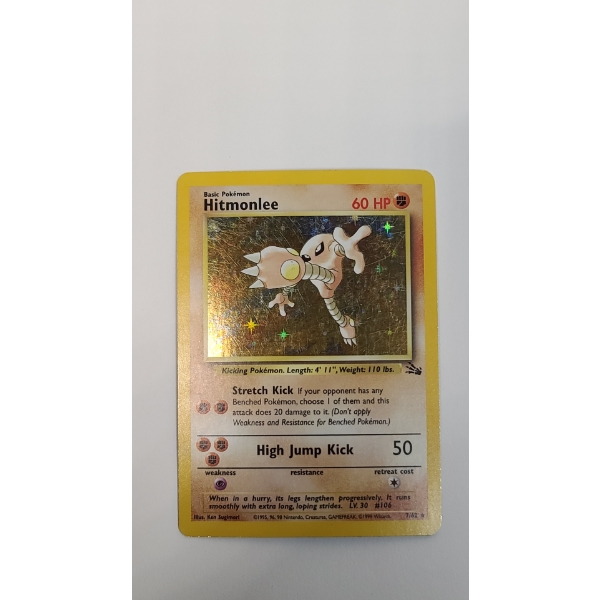 Hitmonlee 7/62 Holo Rare Pokemon Trading Card From The Fossil Set