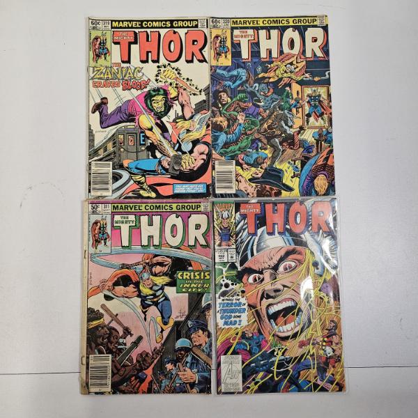 Four Vintage Marvel The Mighty Thor Comic Books