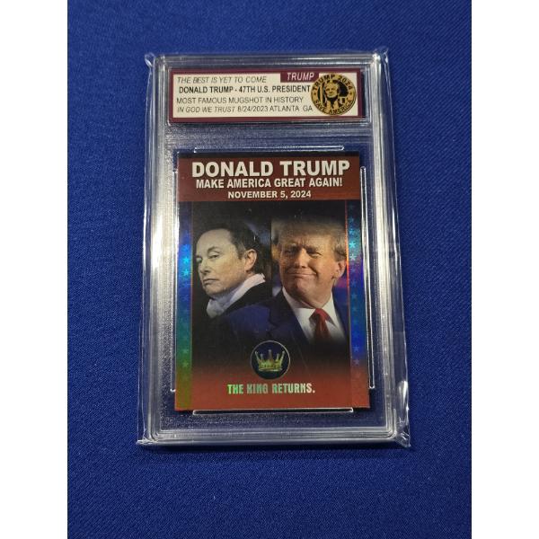 Donald Trump and Elon Musk 2024 Campaign Presidential Collector Card - Graded Trump 10