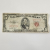 Image 1 : United States Series 1953 Red Seal $5 *STAR NOTE* - Face Value $5.00