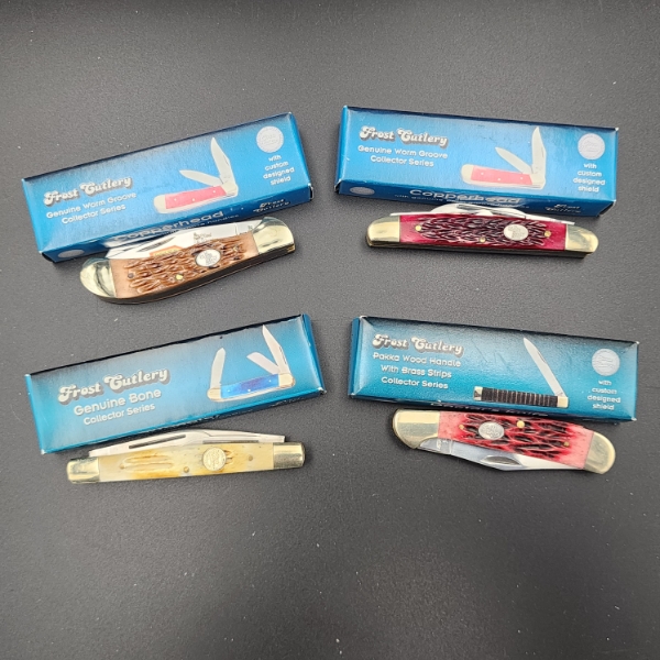 Four Assorted Frost Cutlery Knives in Boxes - See Photos! 