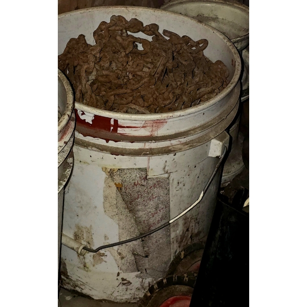 Bucket of Lawn Tractor Tire Chains