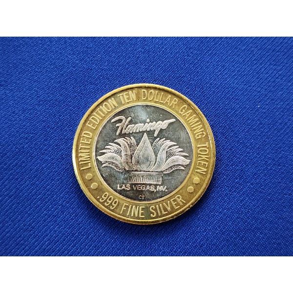 Limited Edition 1994 Las Vegas Flamingo $10 Gaming Token .999 Fine Silver 