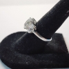 Image 3 : Gorgeous 3-Stone Cubic Zirconia 14K White Gold Ring - Size 6.5 - TW: 3.3g 