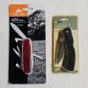 Image 1 : Two Ozark Trail Branded Outdoor Tools: An 8-in-1 Multi-Tool in Red and a Black Folding Pocket Knife