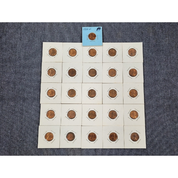 Nice Collection of 26 Assorted Copper Lincoln Memorial Pennies 