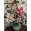 Image 2 : Gorgeous Porcelain Green Vase & Floral Arrangement - See Pics