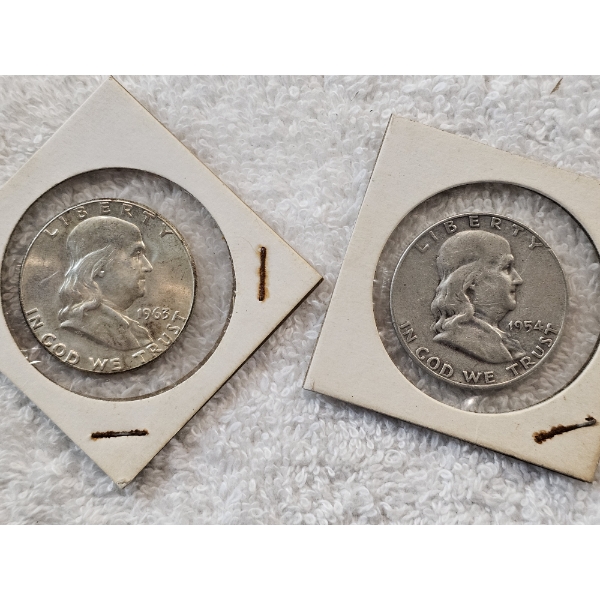 90% Silver United States Half Dollar Assortment (Franklins) - AFV: $1.00