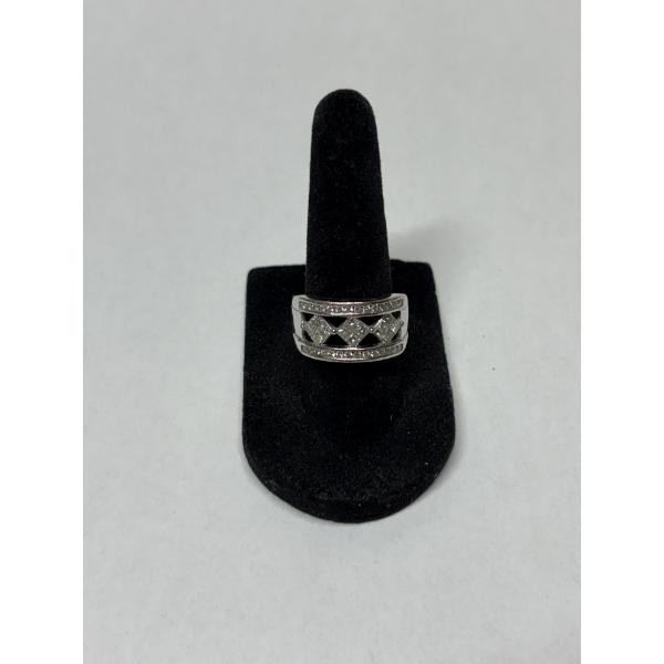 Breathtaking 14K White Gold Wide Band Ring - Size 7 - 7.3 Grams