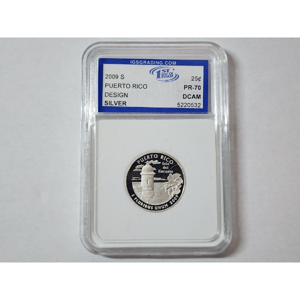 2009-S Puerto Rico SILVER Quarter - IGS PR-70 DCAM