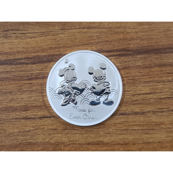 2023 Niue Two Dollar 1 Oz 999 Silver Disney Mickey & Minnie Mouse Round 