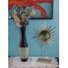 Image 1 : 2 Pc 16" Vase With Florals & Metal Decor Art ( 19" Blazing Star On Stand)