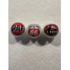 Image 1 : 3- Vintage Gasoline & Oil One Inch Glass Shooter Marbles - Gulf, Phillips 66 & Lion Gasoline